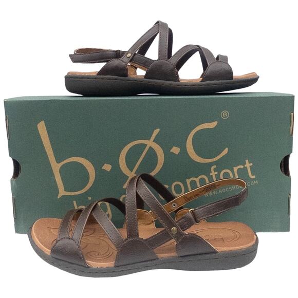 BOC Altheda  Brown Sling Back Strappy Flat Sandals Women's Size 6 or 8 - Picture 1 of 5